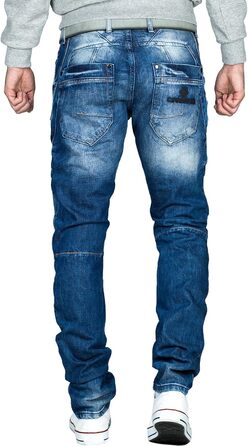 Чоловічі джинси Cipo & Baxx у стилі байкер, Regular або Slim Fit, блакитний денім, 34W/32L