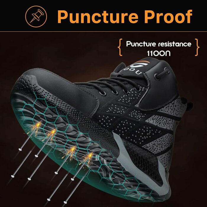 Зручні захисні черевики для чоловіків та жінок. Легкі робочі черевики з металевим підноском, спортивного стилю, антиковзаюча підошва, дихаючі, розміри 37-46 EU, зелені (43 EU, чорні)