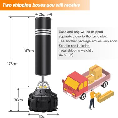 Стенд для боксерського мішка YOLEO, 178 см, чорний - для професійних тренувань