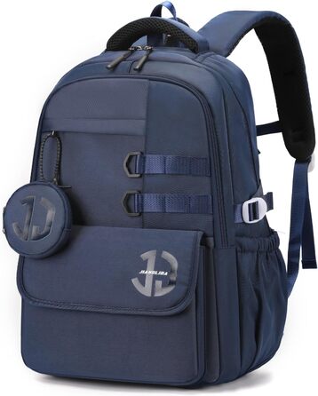 Шкільний рюкзак JANSBEN для підлітків (хлопців та дівчат), водонепроникний, з декількома відділеннями, для школи та подорожей, ідеальний для 5 класу (темно-синій)