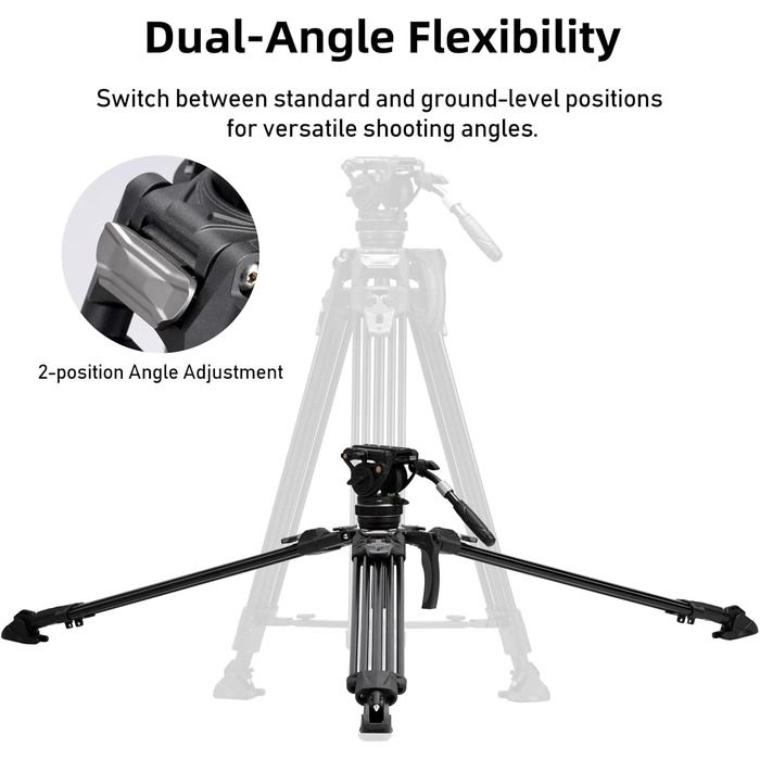 Штатив відео Cayer FA310H з моноподом K10 та рідкосильним кріпленням - швидкозатискачі ніг, швидке регулювання, вантажопідйомність 10 кг, алюміній, 2 швидкознімні пластини, ручка для переноски - для DSLR, бездзеркальних камер, відеокамер