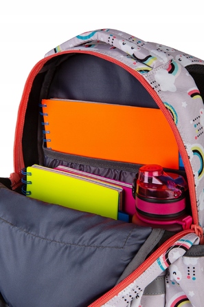 Багатовідсінковий шкільний рюкзак CoolPack, сіро-сріблястий, рожевий, багатоколірний, 21 л