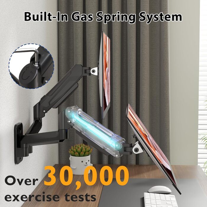 Підставка для двох моніторів BONTEC, 13-32 дюйми, регулювання висоти, поворот та нахил, VESA 75x75/100x100, до 9 кг, для офісу та геймінгу