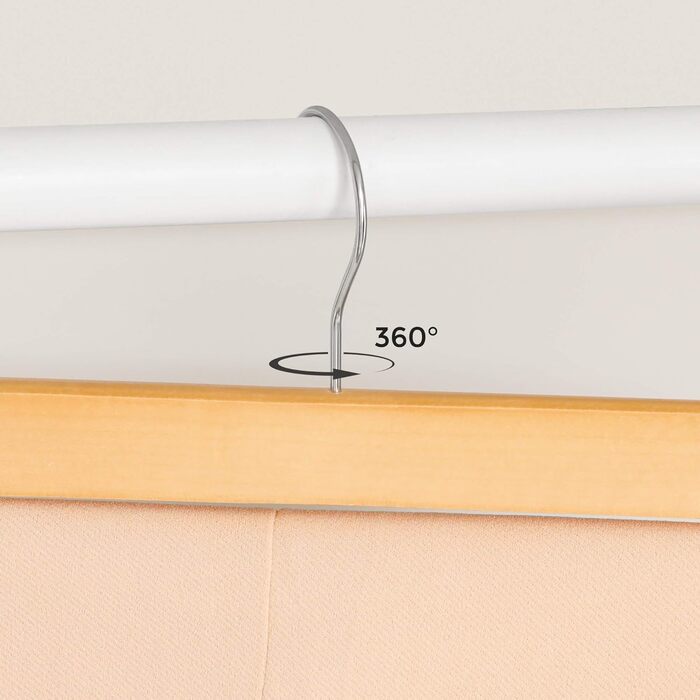 Набір вішалок для штанів SONGMICS 16 шт. з дерева, з регульованими кліпсами, протиковзні, для штанів, шортів та спідниць, натуральний колір