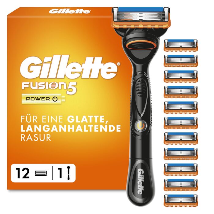 Бритва Gillette Fusion 5 Power для чоловіків, електрична станок для вологого гоління, металева, чорна, 1 шт