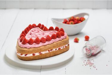 Форма для випічки Zenker Herzspringform серцем, рожева, з антипригарним покриттям, 1 шт.