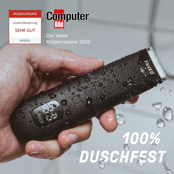 Триммер для тіла та інтимної зони Groomed Rooster – чоловічий, водонепроникний, з LED-підсвічуванням, 90 хв роботи, станція зарядки