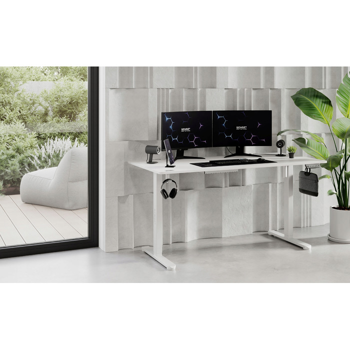 Електричний стіл з регулюванням висоти Sense7 Nojo, 140 x 70 x 118 см, білий