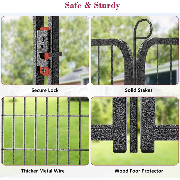 Металевий вольєр для собак на 28 панелей, 81.3 x 101.6 см – вольєр для собак, загін для цуценят, для внутрішнього та зовнішнього використання