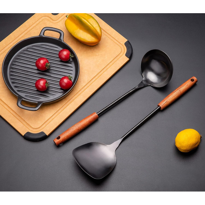 Набір кухонного силікону Kellet: лопатка-ложка з нержавіючої сталі 304, 36.2-38.1 см