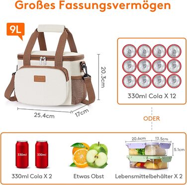 Сумка-холодильник Lifewit 9L: компактна, складна, для їжі, напоїв, пікніків