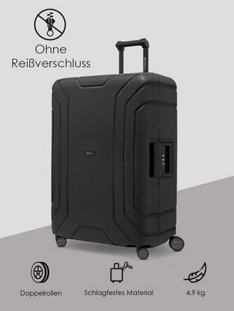 Набір валіз REDOLZ Hartschalen 3-х частинний (Deep Black) з TSA-замком та системою 3-х точок | з поліпропілену, 4 колеса