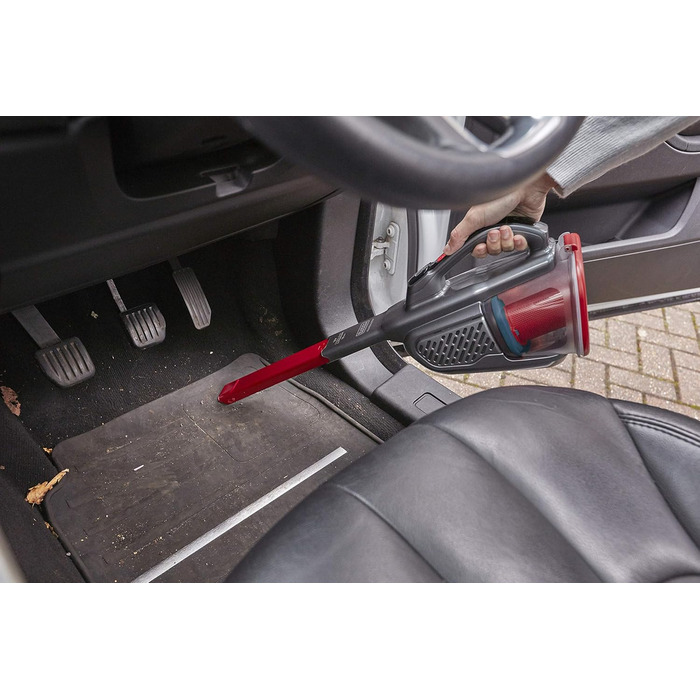 Ручний акумуляторний пилосос BLACK+DECKER BHHV315J Lithium Dustbuster Titanium/Red 12V, 500 мл, циклонна технологія, безмішковий, з насадкою для щілин