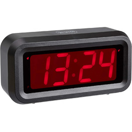 TFA Dostmann ROXY Digital Alarm Clock/Digital Clock/Table Clock, 60.2024.10, with Snooze Function, with Alarm Function, energy-saving LED technology, anthracite, L 130 x W 41 x H 65 mm
