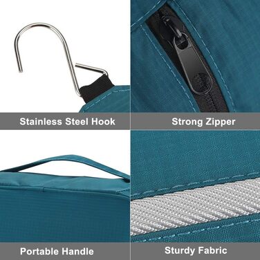 Сумка-органайзер для ванну Jieei, водонепроникна, для чоловіків та жінок, з 4 відділеннями, складна, компактна (L-зелений, L)