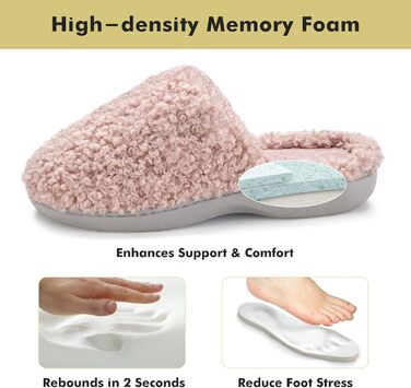 Жіночі тапочки YOLIS Flauschig: м'які, з підтримкою склепіння стопи, з піною Memory, теплі та зручні для дому та вулиці (42/43 EU, Рожевий)