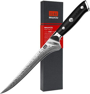 Ніж кухарський SHAN ZU 67 шарів Дамаск, PRO Series з ручкою G10, ніж для філетування
