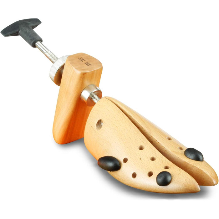 Langer & Messmer Shoe Stretcher for Men against tight shoes or boots - made from solid beechwood and metal mechanics - expands in width and length incl. leather stretching spray 50ml