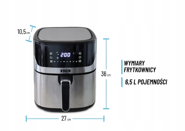 Аерофритюрниця Air Fryer X1 1600W: безмасляна фритюрниця, 8 програм, 6,5 л