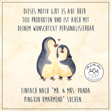 Декоративна подушка Mr. & Mrs. Panda з пінгвінами, що обіймаються, 40x40 см – подарунок для пари, на весілля, заручини, річницю, диванна подушка, чохол