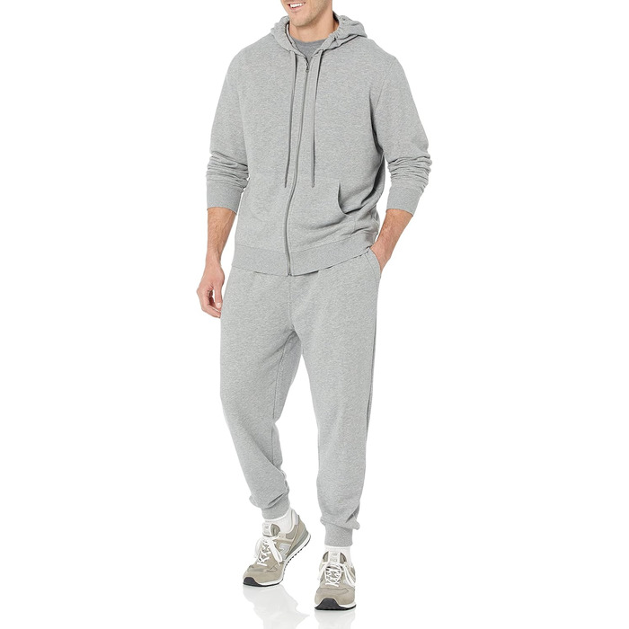 Чоловічий худі Amazon Essentials з м'якого французького трикотажу з блискавкою та зручним кроєм (XL, сірий меланж)