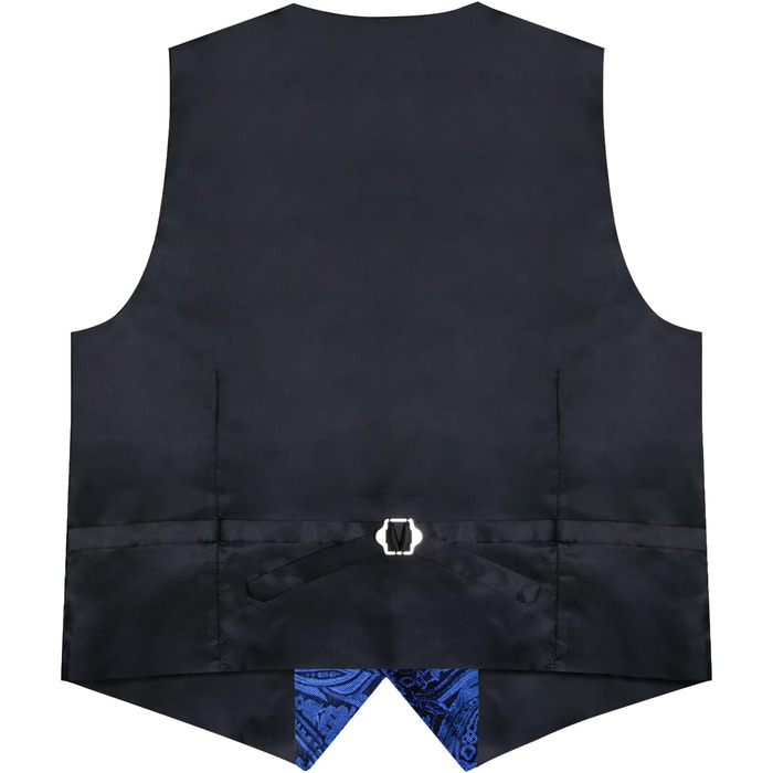 Костюмний комплект DiBanGu: жилет, краватка, хустинка, запонки, лапєль Pin (7 предметів) з паєчним візерунком, синій, XL