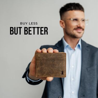 Berliner Bags Vintage Wallet, Portmonee (Coin Wallet) made of Leather, Wallet with TÜV-tested RFID protection, for Men - Brown