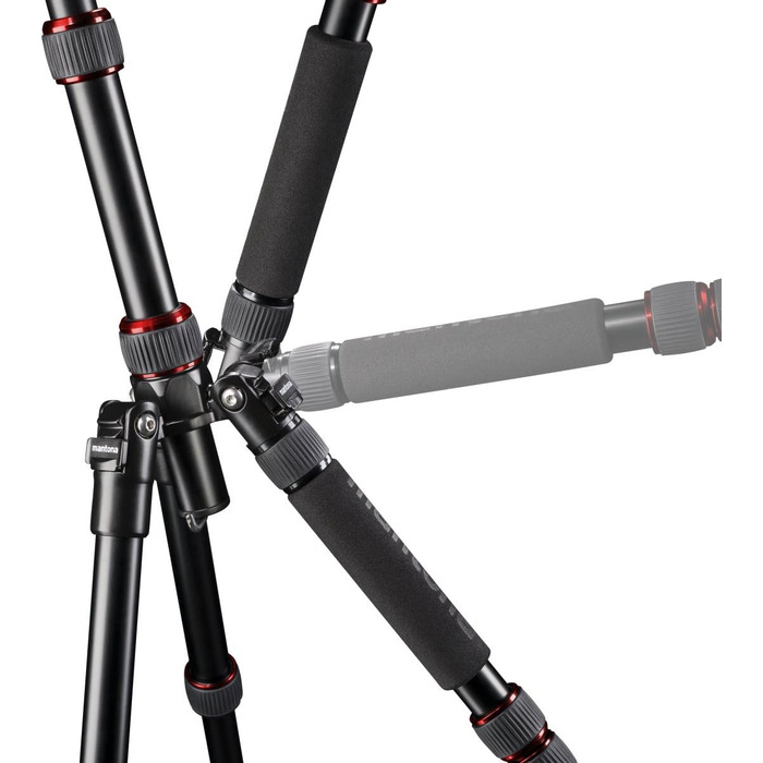 Штатив Mantona DSLM Travel - червоний, для камер, до 5 кг, з кульковою головкою та рівнем