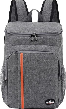 Ізольований рюкзак-холодильник 22L для пікніка, кемпінгу, пляжу, грилю, BBQ, подорожей. Серый.