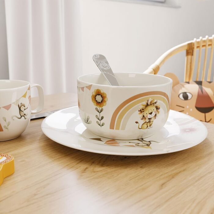 Набір дитячого столового прибору Villeroy & Boch Boho Kids (4 шт.) з нержавіючої сталі, сріблястий/платиновий, придатний для миття в посудомийній машині