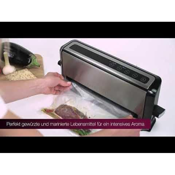 ProfiCook® Вакуумний пакувальник PC-VK 1080 | Sous Vide та вакуумне приготування | 10 пакетів, нержавіюча сталь, чорний