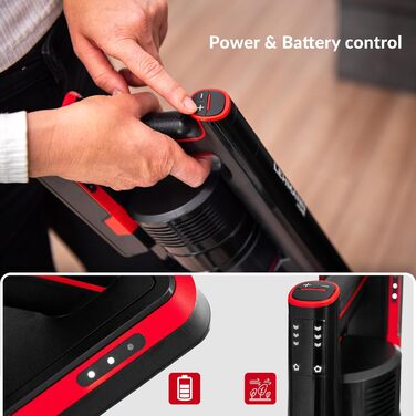 Бездротовий акумуляторний пилосос Lehmann 3-в-1 з HEPA-фільтром та LED-щіткою, 45 хв роботи, 1.8л контейнер, для тварин, килимів, авто