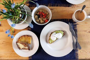 Набір посуду Mikasa Cranborne (12 предметів) - керамічний сервіз для 4 осіб, зелений (з подарунковою коробкою)