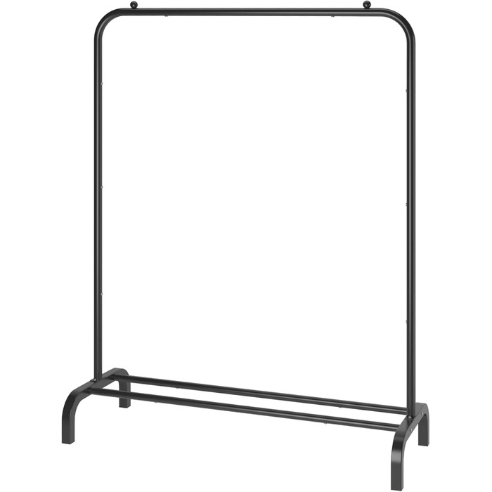 MOYIPIN Metal Clothes Rack, Single Rod Portable Clothes Hanger Rack for Hanging Clothes, Clothes Rack for Bedroom, Balcony 110.5 cm, White (Black)