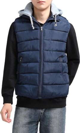 Чоловіча степкова жилетка YOUTHUP з капюшоном, тепла зимова жилетка для активного відпочинку, спортивна жилетка (XXL, Синій)