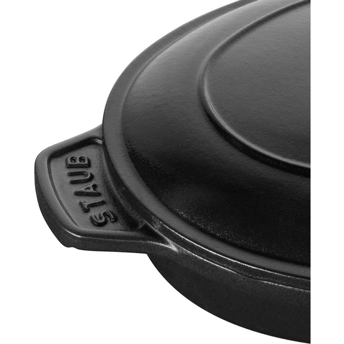 STAUB Овальна форма для запікання з кришкою, 23 см, 1 л, чавун, чорна, для всіх типів плит та духовки, індукція