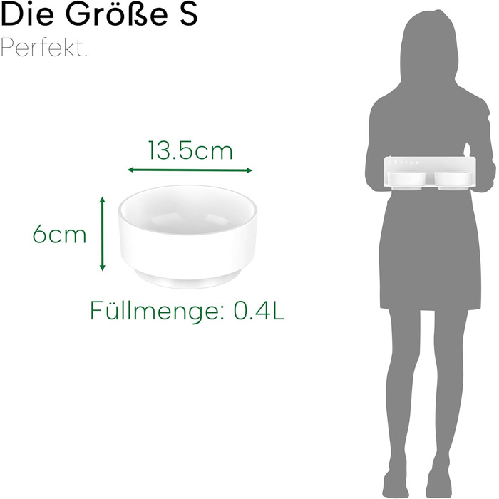 Миска для собак DRAIAX ElegantFeed M з кераміки - стильна та міцна миска для корму, внутрішня поверхня блискуча, зовнішня - матова. Підходить для собак середніх порід.