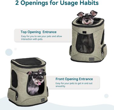 Рюкзак для кота та собаки Petsfit - зручний та дихаючий, до 5 кг, зелений