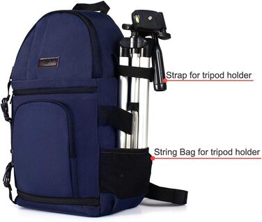 MOSISO Сумка на плічо для камери, DSLR/SLR/Беззеркальна фотокамера, ударостійкий фоторюкзак з тримачем для штатива, знімні модульні вставки, сумісний з Canon/Nikon/Sony/Fuji, темно-синій