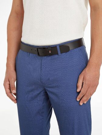 Чоловічий шкіряний ремінь Tommy Hilfiger Denton Matte 3.5, чорний