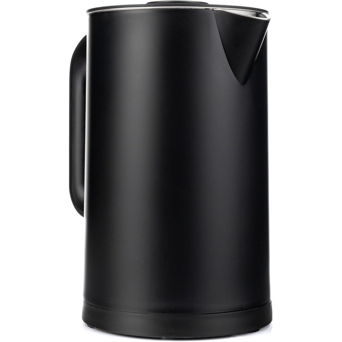 Електричний чайник LEHMANN з нержавіючої сталі 1,7л, 2200W, швидкий нагрів, подвійні стінки, автовимкнення та захист від перегріву, BPA-free, для дитячого харчування, чаю та кави, чорний