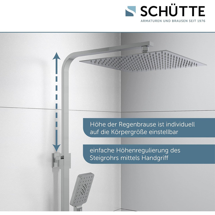 SCHÜTTE Hand Shower SAMOA RAIN | Jet Stream Technology | Showerhead with over 300 nozzles | 3 adjustable spray patterns | Anti-limescale showerhead for the shower | White (Chrome/White)