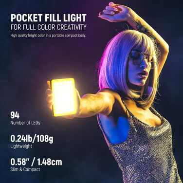 LED світло для селфі NEEWER Entry Level: clip-on, 54 LED, CRI 88, 650mAh, для iPhone, комп'ютера, вебкамери, Zoom, макіяжу