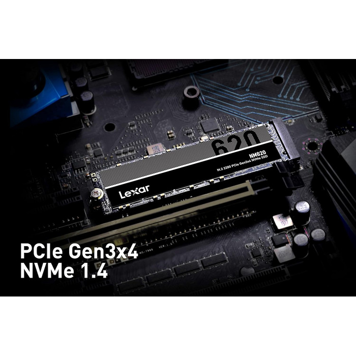 Lexar SSD NM620 2TB: Швидкий M.2 NVMe SSD для ПК та геймерів (Gen3x4, PCIe, 3D NAND)