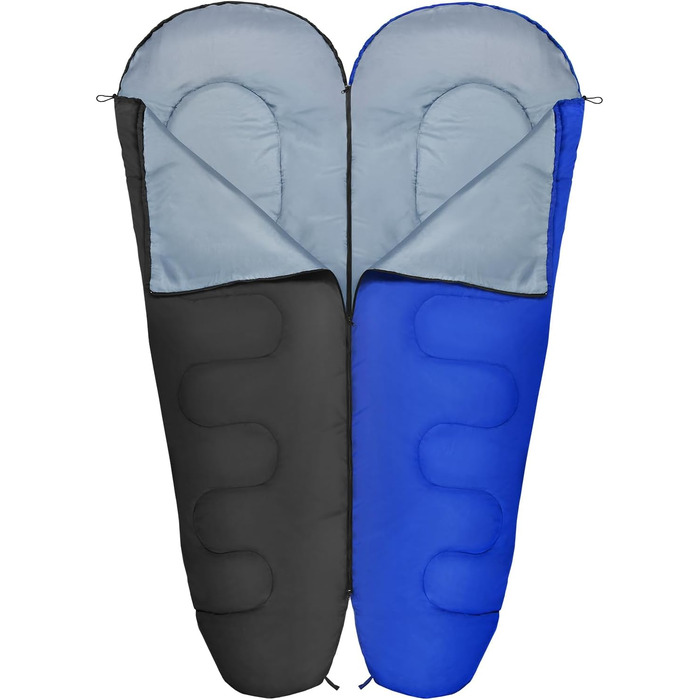 Спальний мішок Alpidex Mumienschlafsack 4 Seasons -17°C, 225x80 см, 400 GSM, чорний, для кемпінгу, трекінгу, подорожей