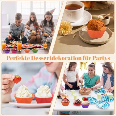 28 Формочки для мафінів з силікону, 6 типів, багаторазові, антипригарні, для випічки, кольорові