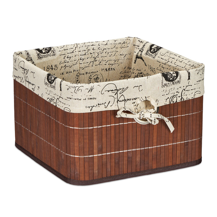 Relaxdays Brown Bamboo Storage Basket