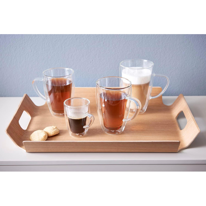 Bredemeijer brown curved rectangular wooden tray, 44.5 cm
