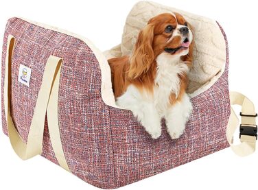 Крісло-ліжко для собак Pawaboo: безпечне та зручне автокрісло для маленьких собак до 11 кг (Magenta+Blau)