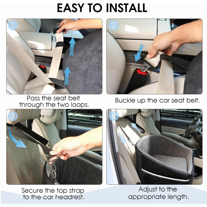 Автомобільний лежак для собак Mozvvco - зручний та м'який, 2-в-1, чорний